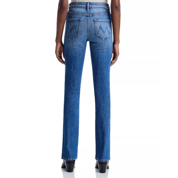 238$ MOTHER The Insider Sneak Slim-Fit Jeans High-Waisted Women's Size 28 Blue - Picture 4 of 5
